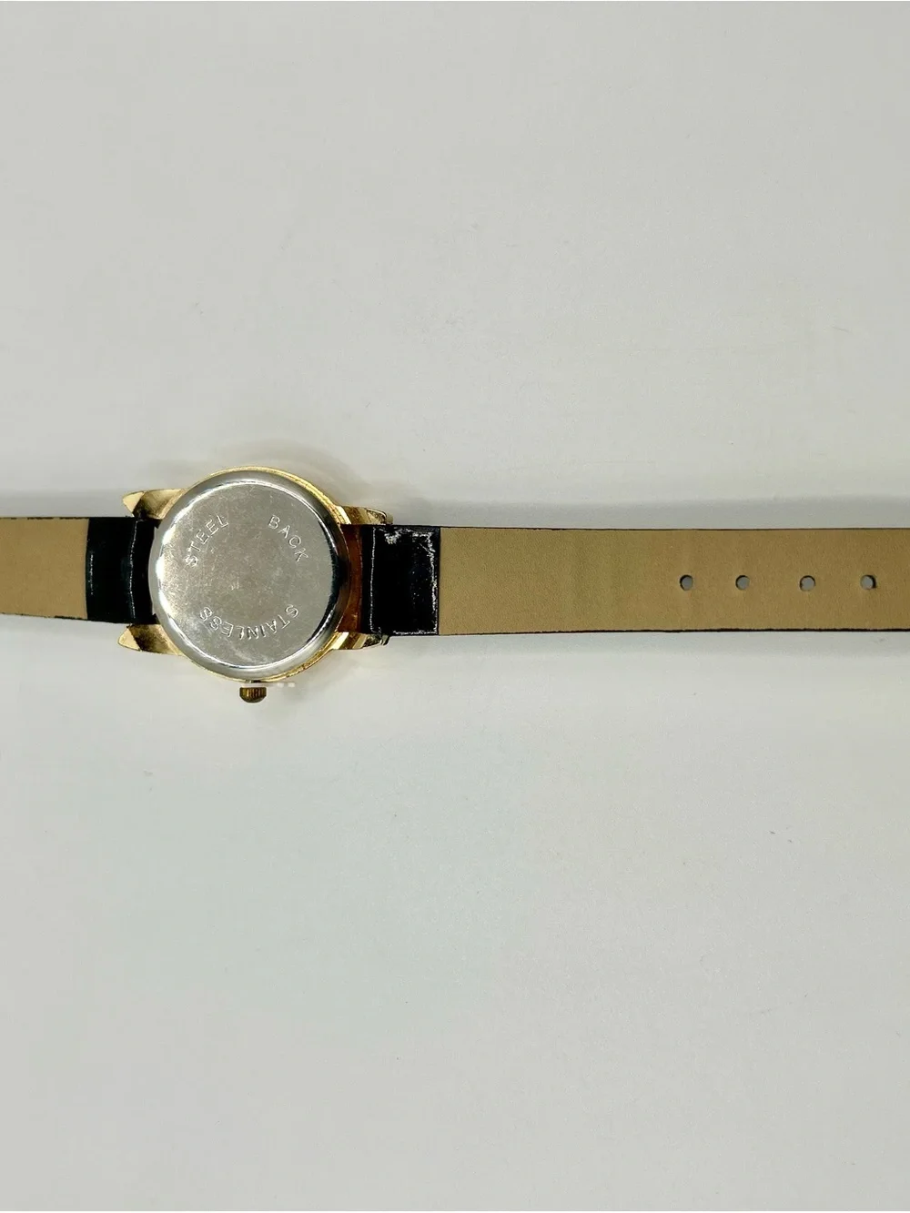 Cat Face Watch with Gold Accents and Black Strap